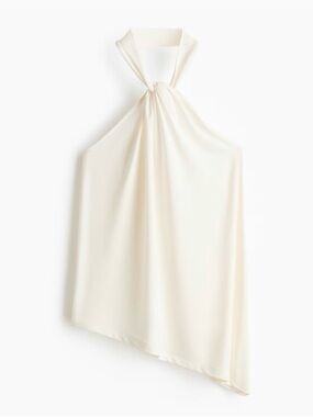 H&M Ivory Draped Halterneck Top